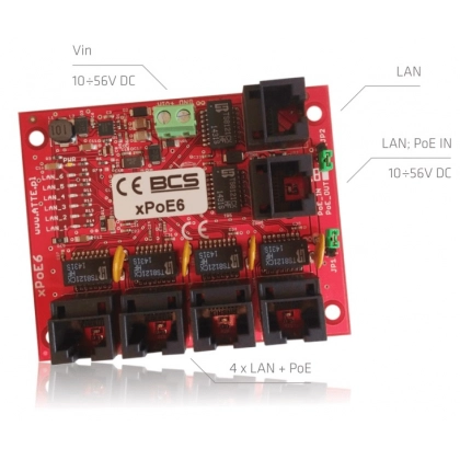 BCS-xPoE6 switch PoE 6 portów (4xPoE + 2xLAN)