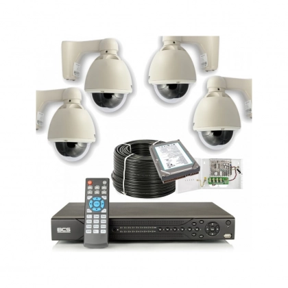 zestaw cctv 10 - 4 kamer obrotowych 700 linii 5-15mm 3 x zoom WDR