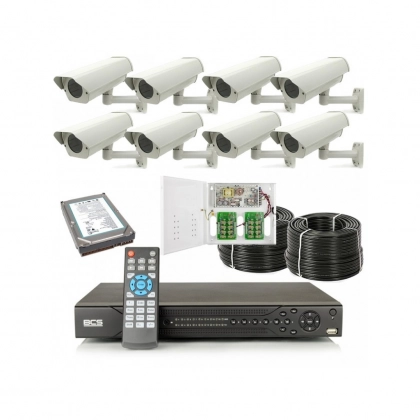 zestaw cctv 17 - 8 kamer zew. kompaktowych w obudowach 650 linii WDR Effio
